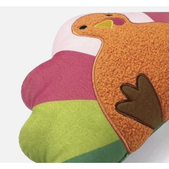TURKEY Decorative Plush Pillow Bullseye Thanksgiving 12" x 12" - Picture 3 of 4